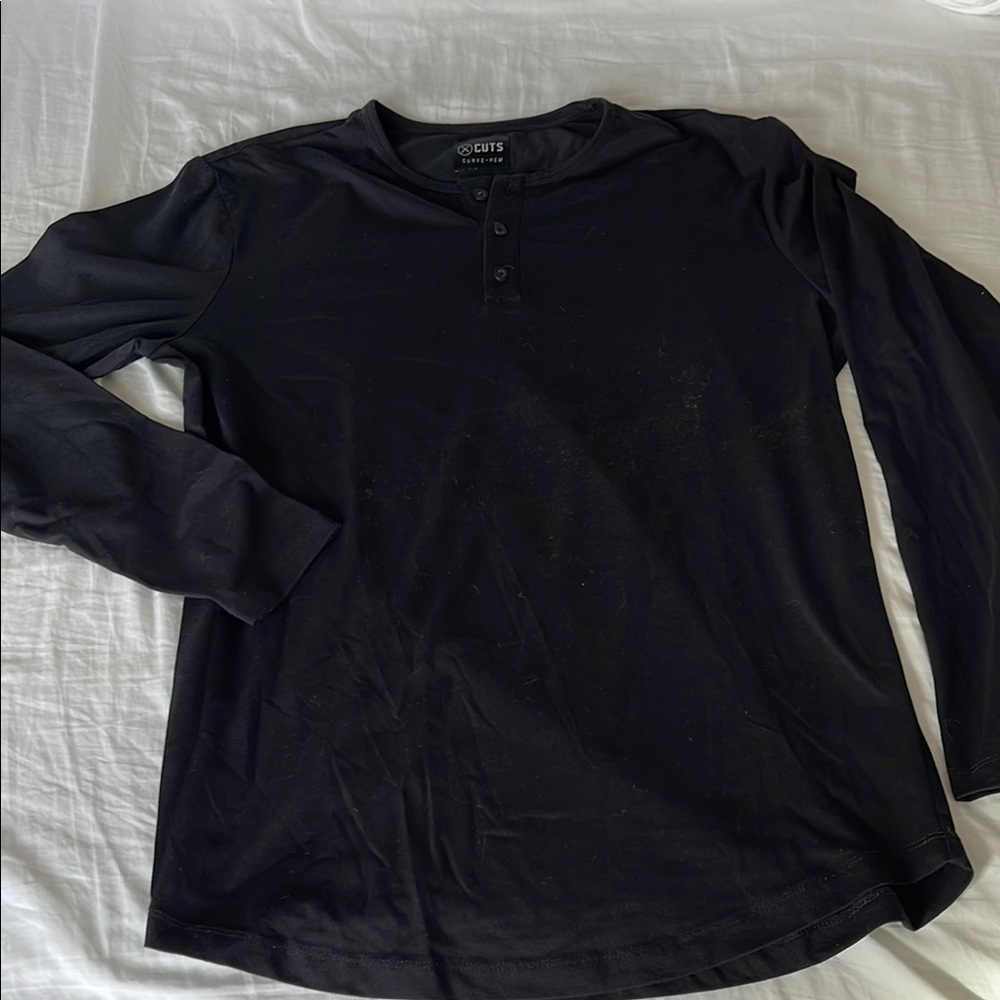 Cuts Clothing Black Long Sleeve Tee